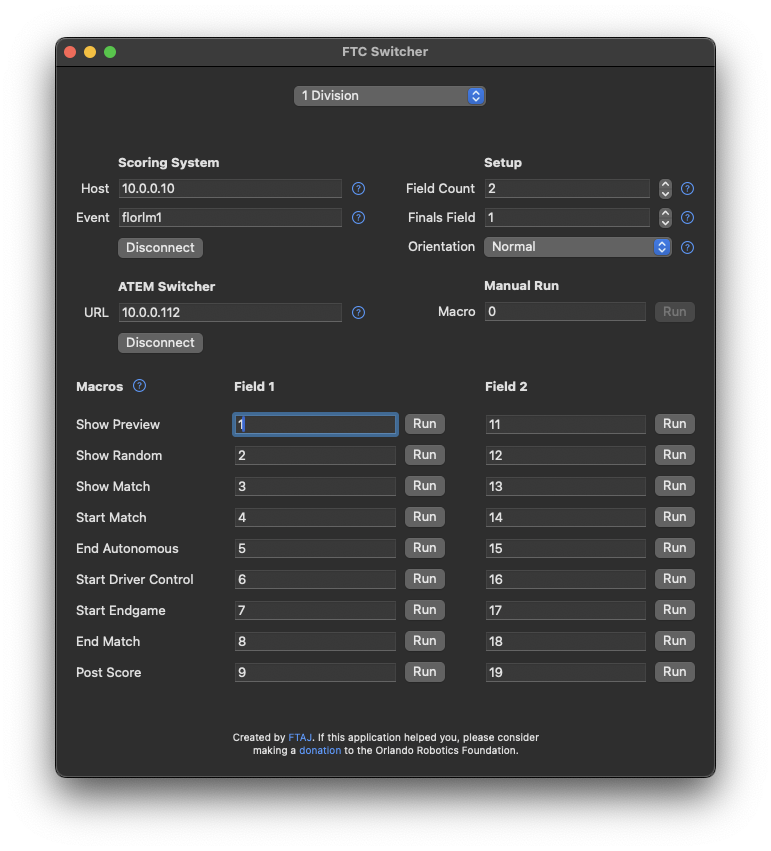 FTC Switcher Application